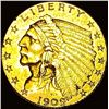 1909 Indian Head Gold $2.50 Quarter Eagle CHOICE AU