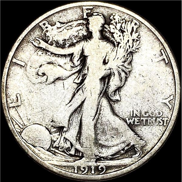 1919-S Walking Liberty Half Dollar LIGHTLY CIRCULATED