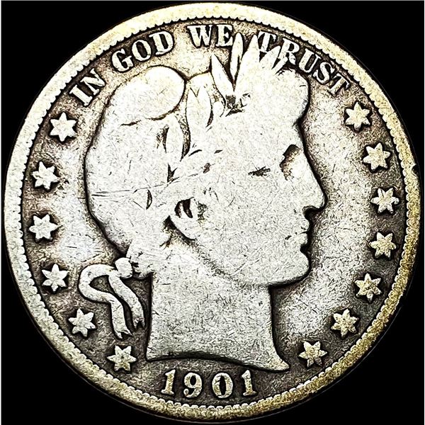 1901-S Silver Barber Half Dollar LIGHTLY CIRCULATED