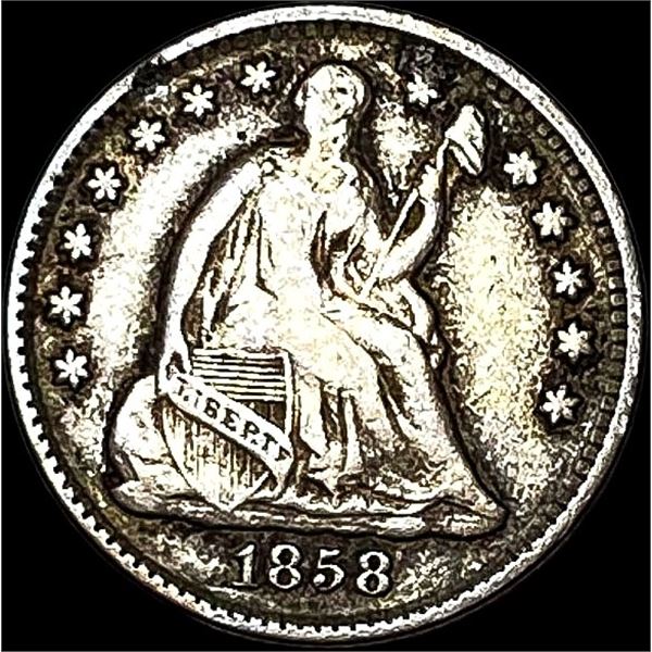 1858 Seated Liberty Half Dime LIGHTLY CIRCULATED
