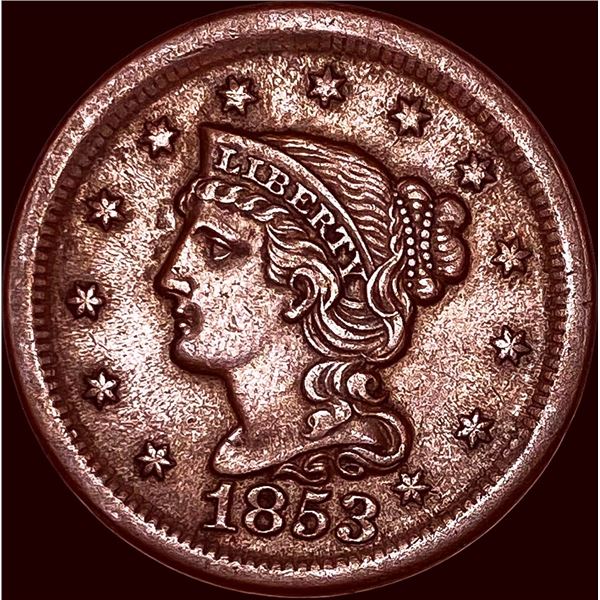1853 Braided Hair Large Cent CHOICE AU