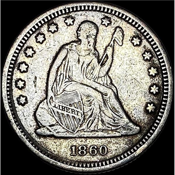 1860 Seated Liberty Quarter NEARLY UNCIRCULATED