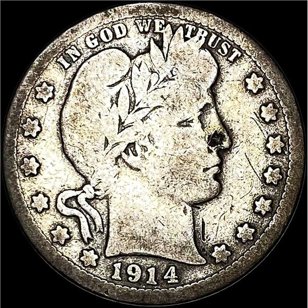 1914-S Barber Silver Quarter NICELY CIRCULATED