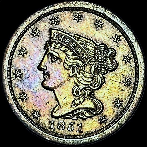 1851 Braided Hair Half Cent CHOICE AU