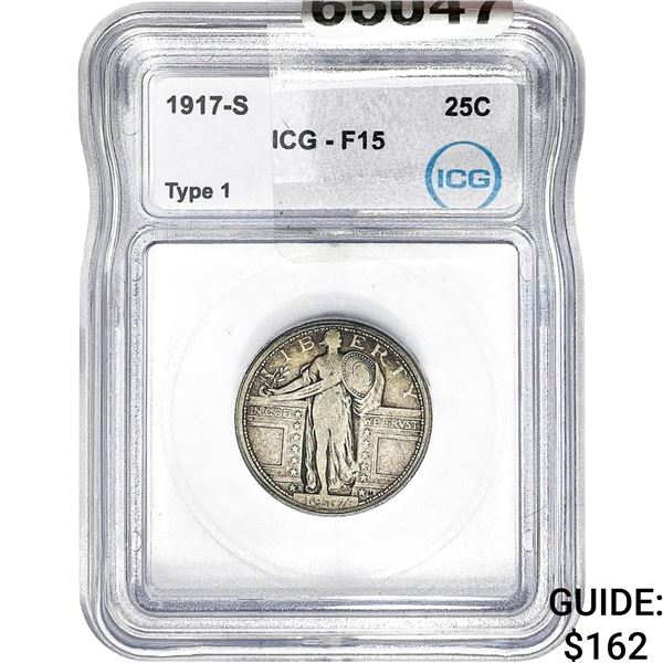 1917-S Standing Liberty Quarter ICG F15