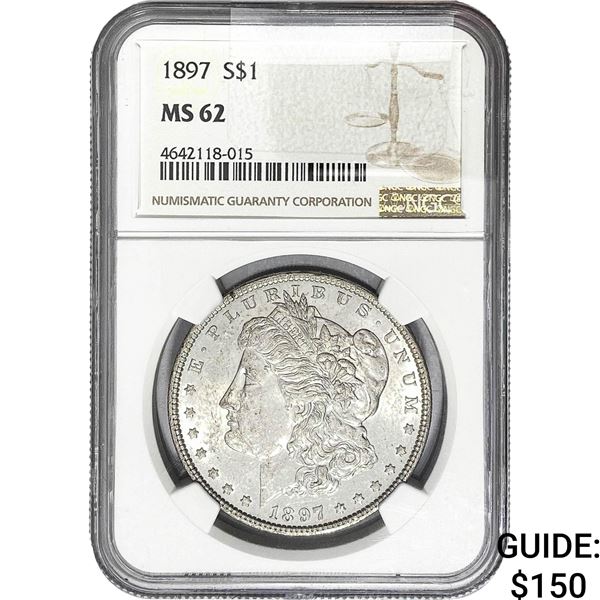 1897 Morgan Silver Dollar NGC MS62