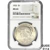 Image 1 : 1923 Silver Peace Dollar NGC MS63