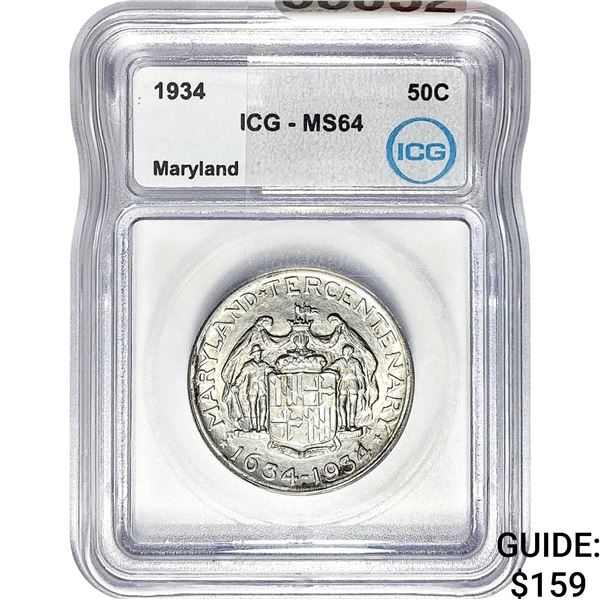 1934 Maryland Half Dollar ICG MS64