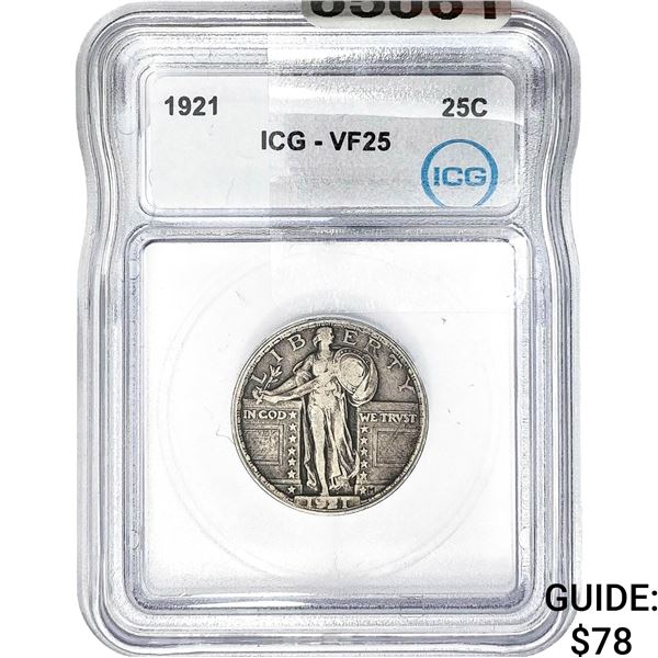 1921 Standing Liberty Quarter ICG VF25