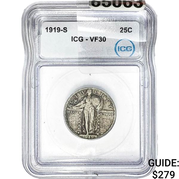 1919-S Standing Liberty Quarter ICG VF30