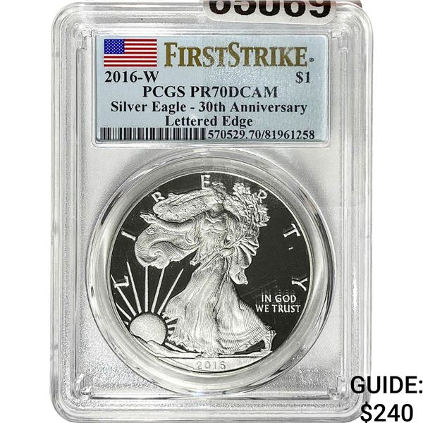 2016-W $1 Silver Eagle PCGS PR70 DCAM