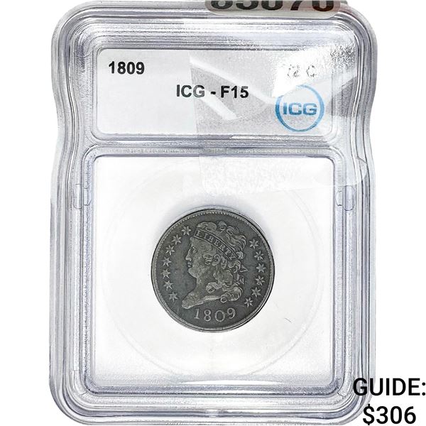 1809 Classic Head Half Cent ICG F15
