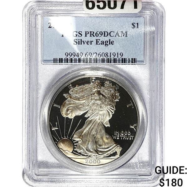 2000-P $1 Silver Eagle PCGS PR69 DCAM