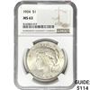 Image 1 : 1924 Silver Peace Dollar NGC MS63