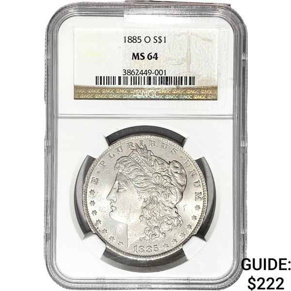 1885-O Morgan Silver Dollar NGC MS64