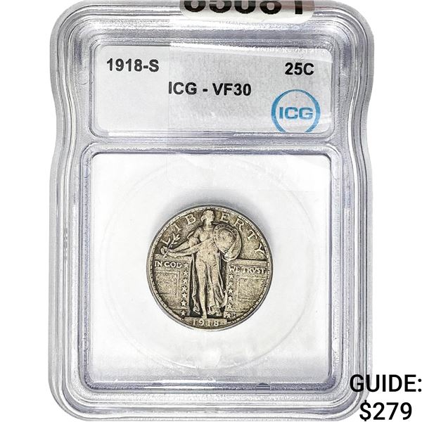 1918-S Standing Liberty Quarter ICG VF30
