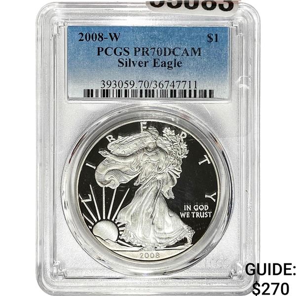 2008-W $1 Silver Eagle PCGS PR70 DCAM