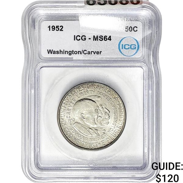 1952 Washington Carver Half Dollar ICG MS64