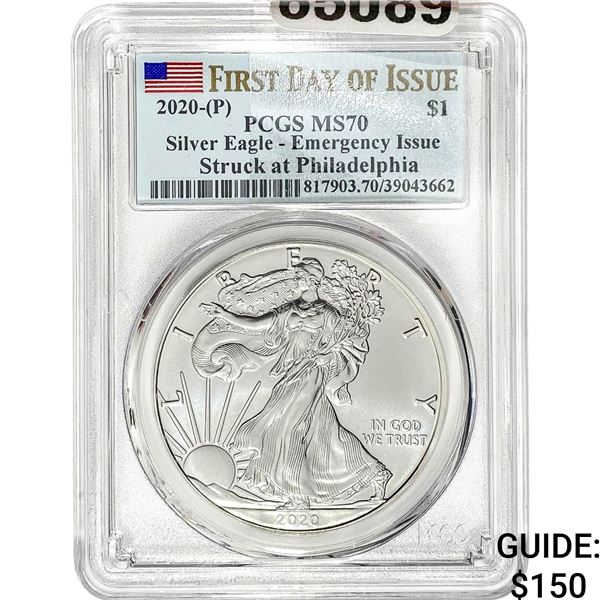 2020-P $1 Silver Eagle PCGS MS70