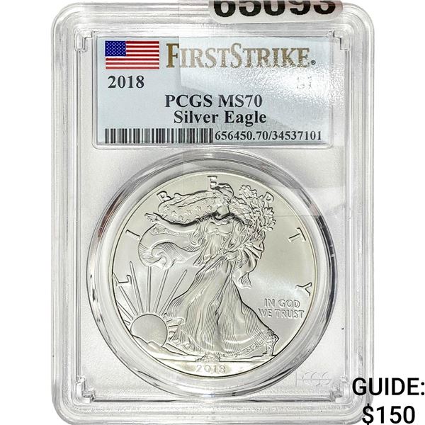 2018 $1 Silver Eagle PCGS MS70