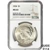 Image 1 : 1924 Silver Peace Dollar NGC MS63