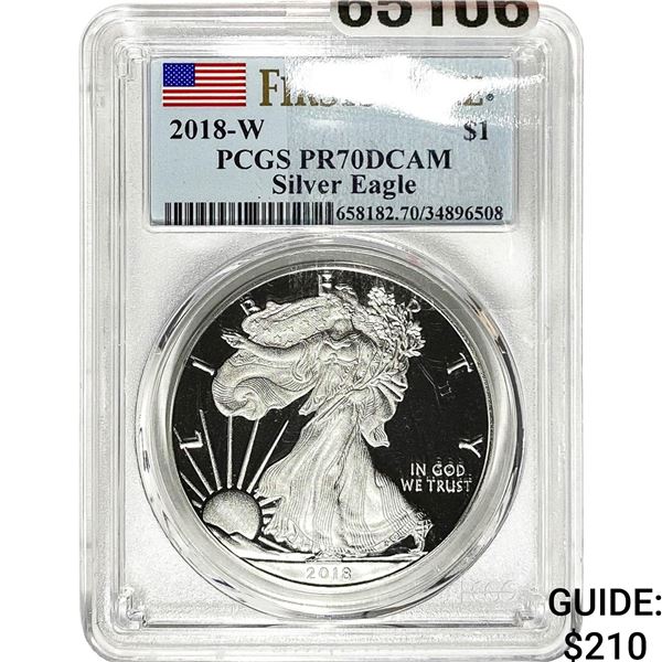 2018-W $1 Silver Eagle PCGS PR70 DCAM