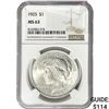 Image 1 : 1923 Silver Peace Dollar NGC MS63
