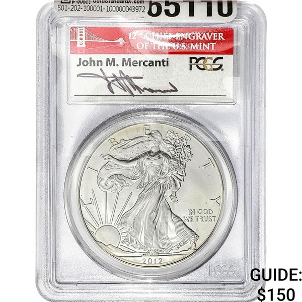 2012-S $1 Silver Eagle PCGS MS70