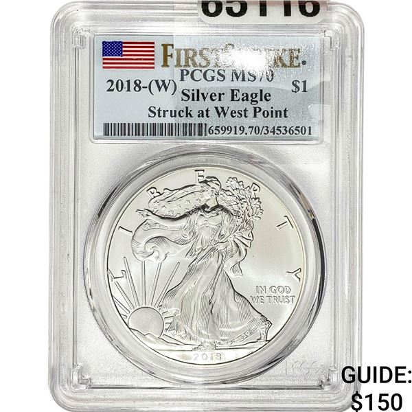 2018-W $1 Silver Eagle PCGS MS70