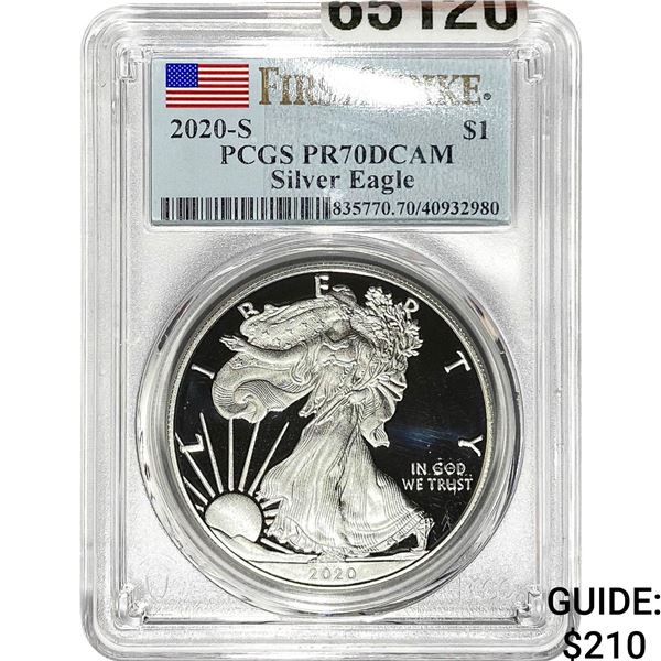 2020-S $1 Silver Eagle PCGS PR70 DCAM