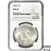 Image 1 : 1923 Silver Peace Dollar NGC MS63