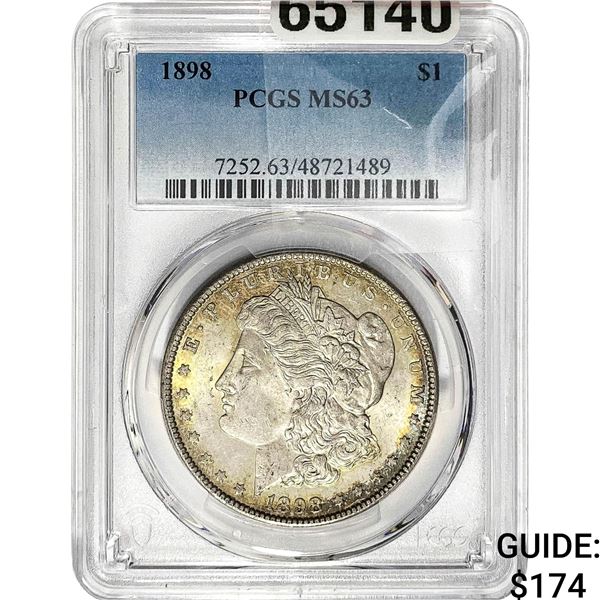 1898 Morgan Silver Dollar PCGS MS63