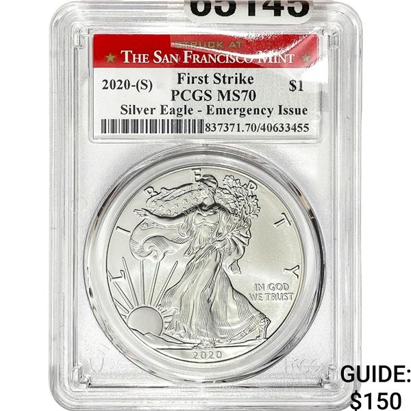 2020-S $1 Silver Eagle PCGS MS70