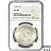 1925 Silver Peace Dollar NGC MS63