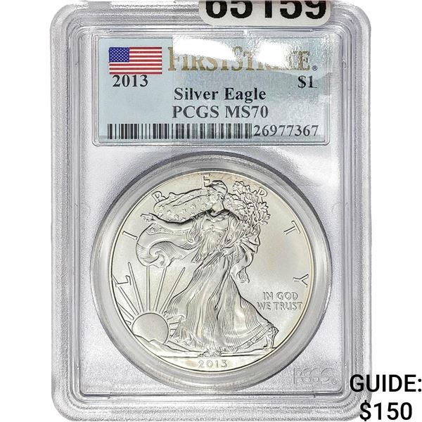 2013 $1 Silver Eagle PCGS MS70