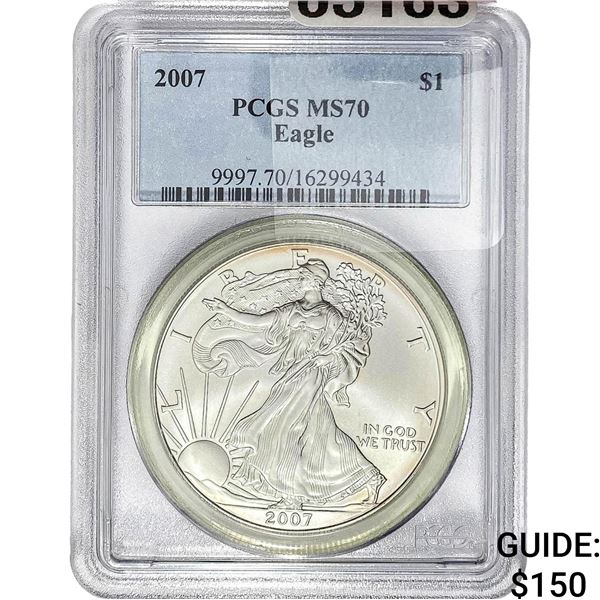 2007 $1 Silver Eagle PCGS MS70