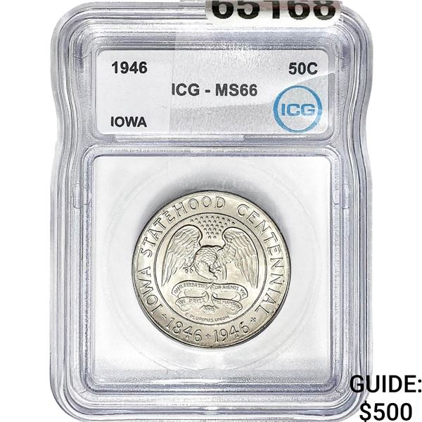 1946 Iowa Half Dollar ICG MS66