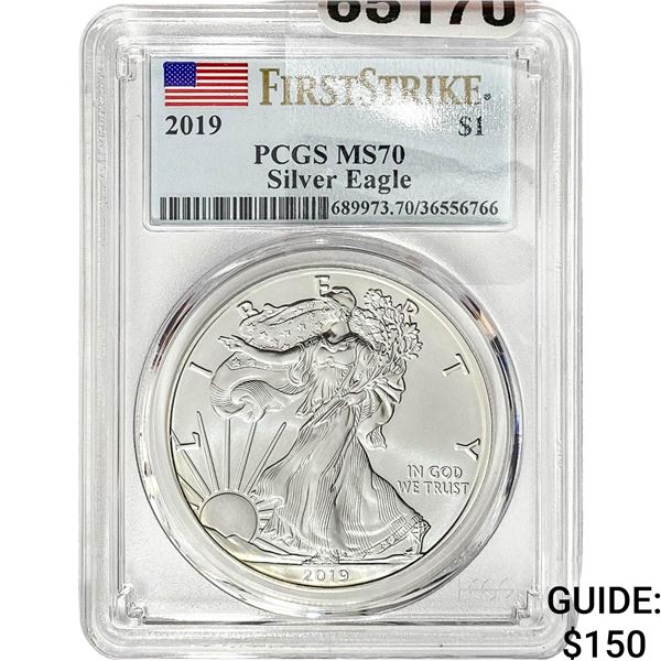 2019 $1 Silver Eagle PCGS MS70