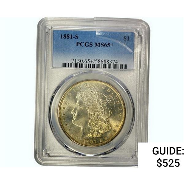1881-S Morgan Silver Dollar PCGS MS65+