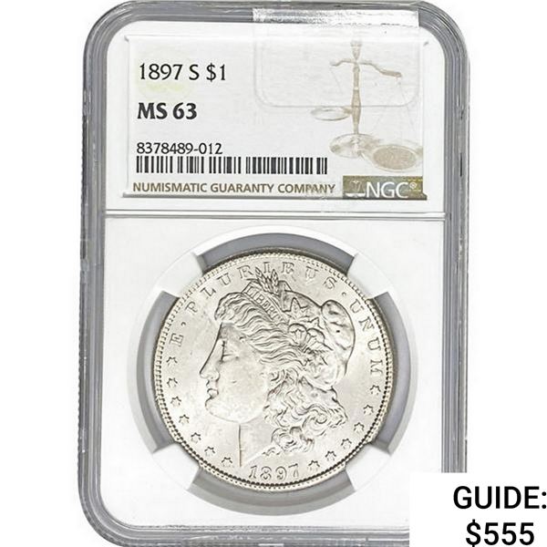 1897-S Morgan Silver Dollar NGC MS63