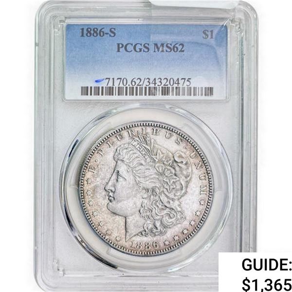 1886-S Morgan Silver Dollar PCGS MS62