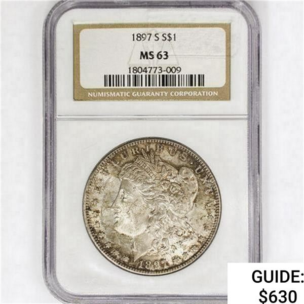 1897-S Morgan Silver Dollar NGC MS63