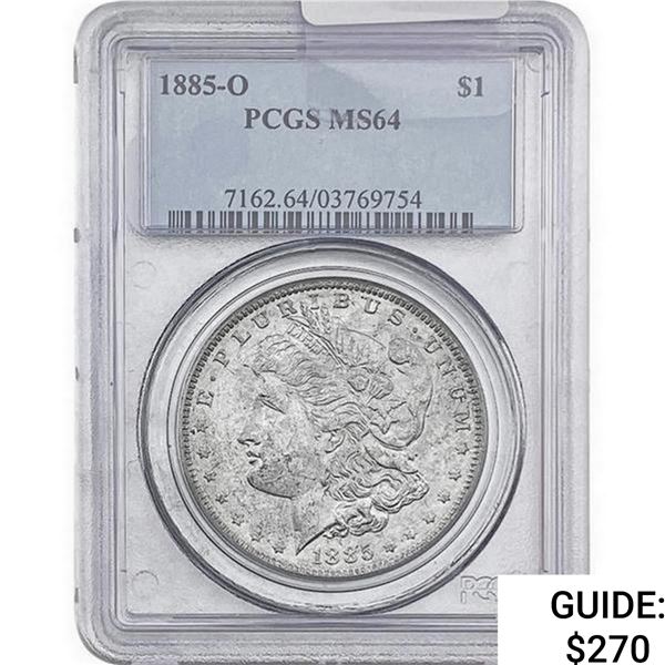 1885-O Morgan Silver Dollar PCGS MS64