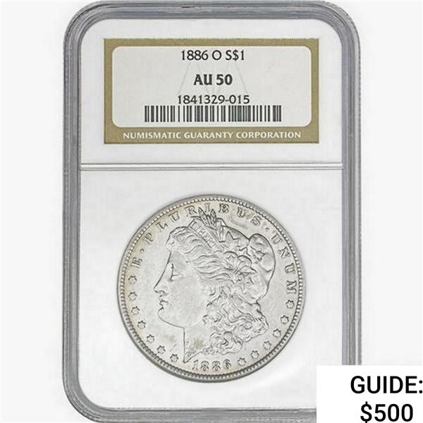 1886-O Morgan Silver Dollar NGC AU50