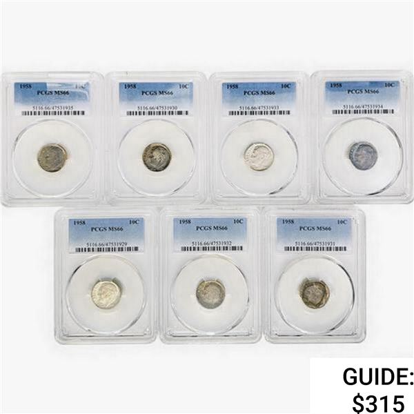 [7]1958 Roosevelt Dime PCGS MS66