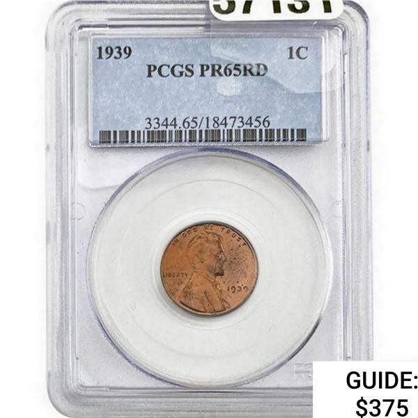 1939 Wheat Cent PCGS PR65 RD