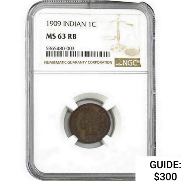 1909 Indian Head Cent NGC MS63 RB