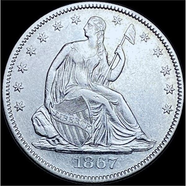 1867 Seated Liberty Half Dollar CHOICE BU