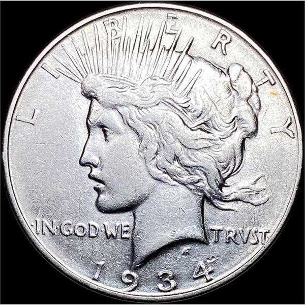 1934-D Peace Silver Dollar NEARLY UNCIRCULATED