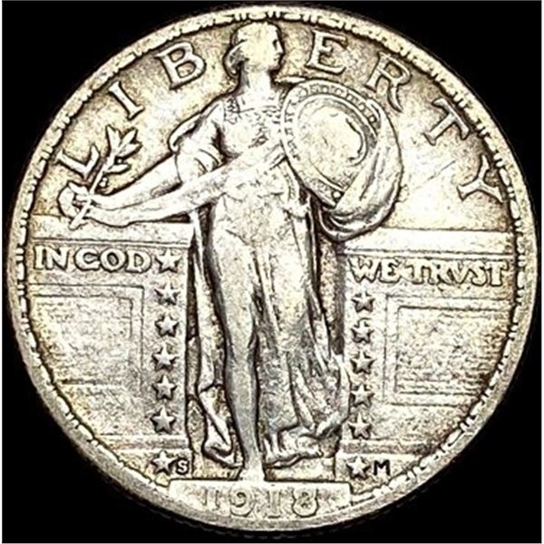 1918-S Silver Standing Liberty Quarter LIGHTLY CIRCULATED